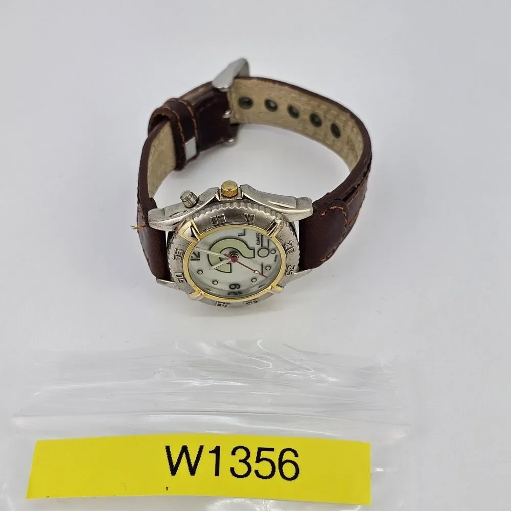 34MM Watch Women Question Mark Dial Brown Leather Bands Up to 6